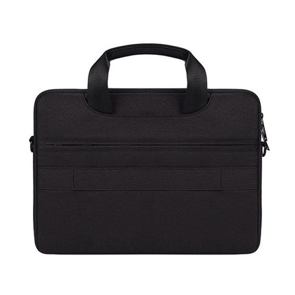 DJ08 Oxford Cloth Waterproof Wear-resistant Laptop Bag for 15.6 inch Laptops, with Concealed Handle & Luggage Tie Rod & Adjustable Shoulder Strap (Black)-garmade.com