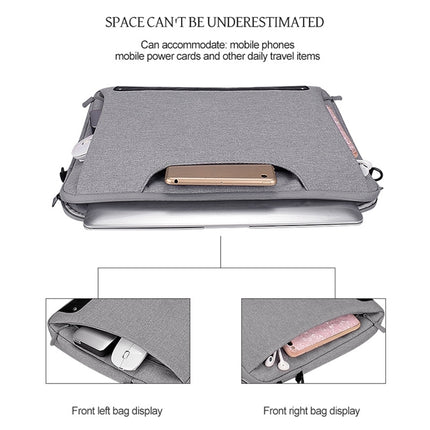 DJ08 Oxford Cloth Waterproof Wear-resistant Laptop Bag for 15.6 inch Laptops, with Concealed Handle & Luggage Tie Rod & Adjustable Shoulder Strap (Grey)-garmade.com