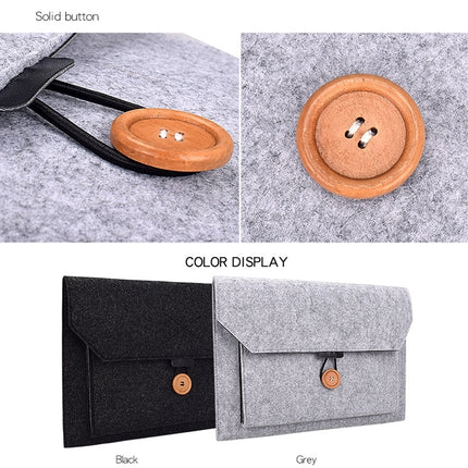 ND06 Multi-purpose Felt Button Laptop Inner Bag for 12.5 inch Laptop(Black)-garmade.com