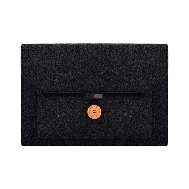 ND06 Multi-purpose Felt Button Laptop Inner Bag for 13.3 inch Laptop(Black)-garmade.com