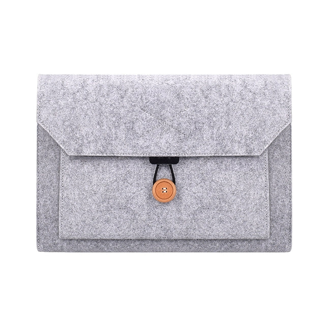ND06 Multi-purpose Felt Button Laptop Inner Bag for 13.3 inch Laptop(Grey)-garmade.com