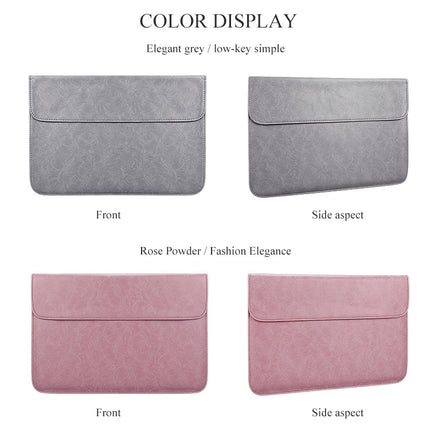 PU01S PU Leather Horizontal Invisible Magnetic Buckle Laptop Inner Bag (Pink)-garmade.com