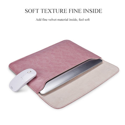 PU01S PU Leather Horizontal Invisible Magnetic Buckle Laptop Inner Bag (Pink)-garmade.com