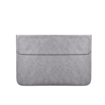PU01S PU Leather Horizontal Invisible Magnetic Buckle Laptop Inner Bag (Grey)-garmade.com