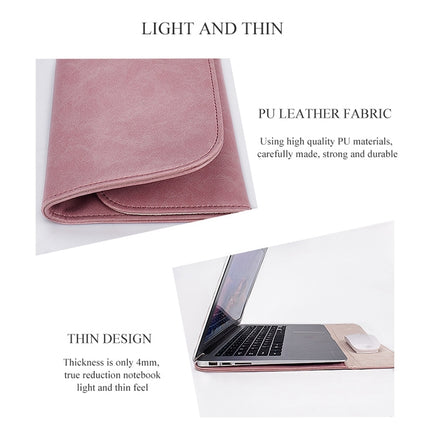PU01S PU Leather Horizontal Invisible Magnetic Buckle Laptop Inner Bag (Grey)-garmade.com