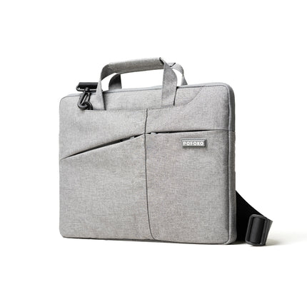 POFOKO A520 Series 14-15.4 inch Multi-functional Laptop Handbag with Trolley Case Belt (Grey)-garmade.com