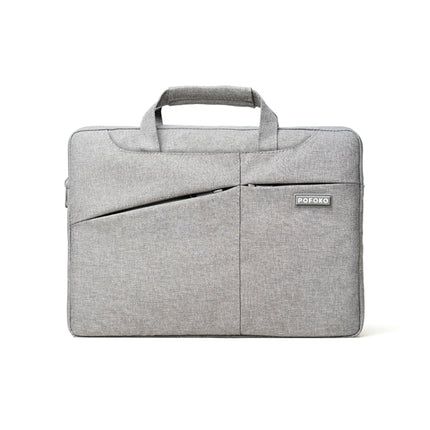 POFOKO A520 Series 14-15.4 inch Multi-functional Laptop Handbag with Trolley Case Belt (Grey)-garmade.com