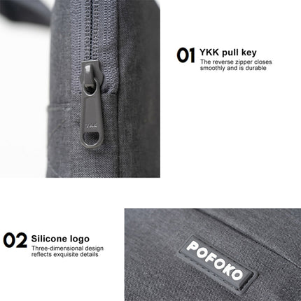 POFOKO A520 Series 14-15.4 inch Multi-functional Laptop Handbag with Trolley Case Belt (Grey)-garmade.com