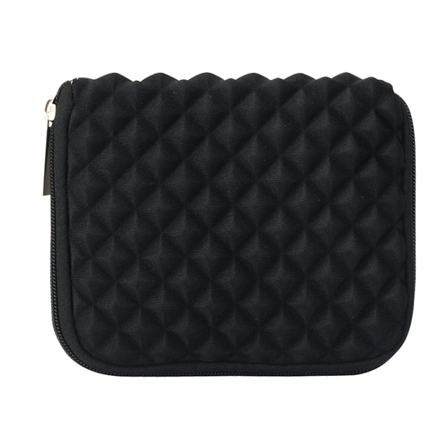 Diamond Texture Laptop Power Bag, Size: 16 x 13 x 1.5cm (Black)-garmade.com
