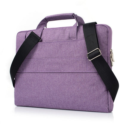 Portable One Shoulder Handheld Zipper Laptop Bag (Purple)-garmade.com