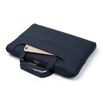 Portable One Shoulder Handheld Zipper Laptop Bag (Dark Blue)-garmade.com