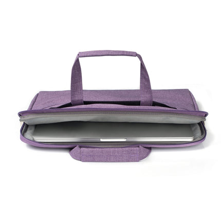 Portable One Shoulder Handheld Zipper Laptop Bag (Purple)-garmade.com