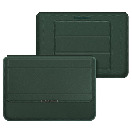 4 in 1 Uuniversal Laptop Holder PU Waterproof Protection Wrist Laptop Bag, Size: 17 inch (Dark Green)-garmade.com