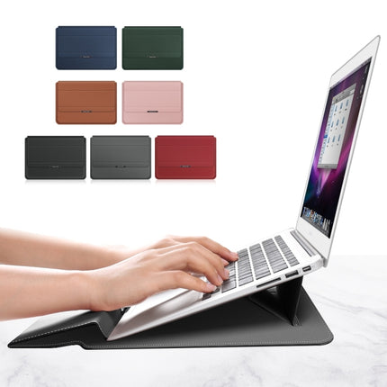 4 in 1 Uuniversal Laptop Holder PU Waterproof Protection Wrist Laptop Bag, Size: 17 inch (Brown)-garmade.com