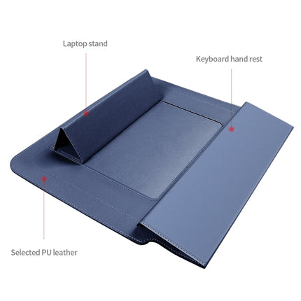 4 in 1 Uuniversal Laptop Holder PU Waterproof Protection Wrist Laptop Bag, Size: 17 inch (Navy Blue)-garmade.com