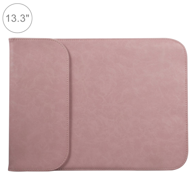 13.3 inch PU + Nylon Laptop Bag Case Sleeve Notebook Carry Bag (Pink)-garmade.com