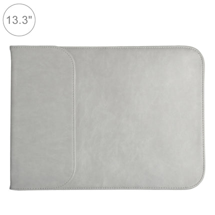 13.3 inch PU + Nylon Laptop Bag Case Sleeve Notebook Carry Bag (Grey)-garmade.com