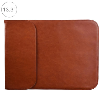 13.3 inch PU + Nylon Laptop Bag Case Sleeve Notebook Carry Bag (Cowhide Yellow)-garmade.com