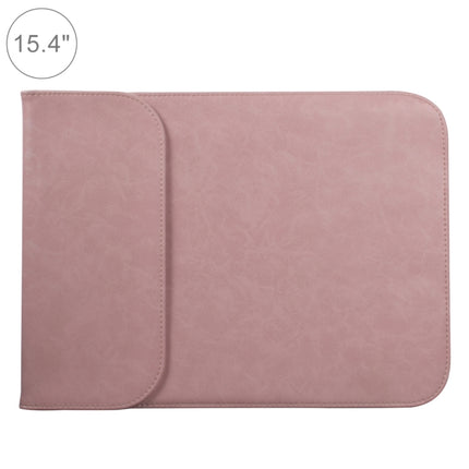 15.4 inch PU + Nylon Laptop Bag Case Sleeve Notebook Carry Bag (Pink)-garmade.com