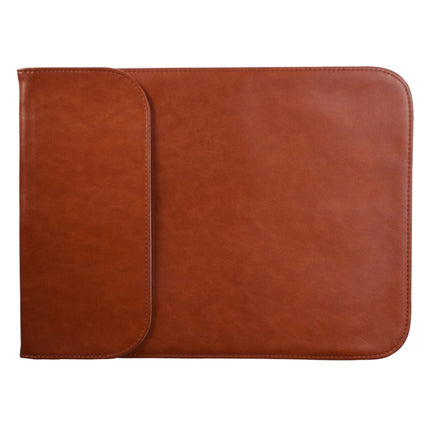 15.4 inch PU + Nylon Laptop Bag Case Sleeve Notebook Carry Bag (Cowhide Yellow)-garmade.com