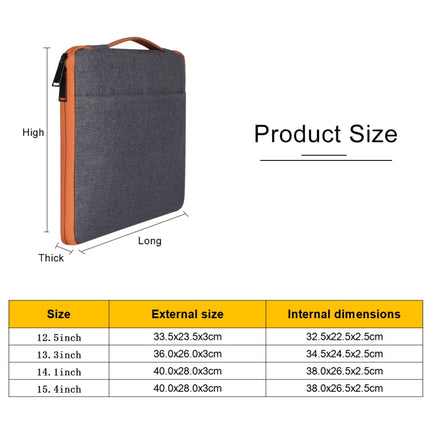 11.6 inch Fashion Casual Polyester + Nylon Laptop Handbag Briefcase Notebook Cover Case (Grey)-garmade.com