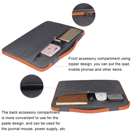 13.3 inch Fashion Casual Polyester + Nylon Laptop Handbag Briefcase Notebook Cover Case (Black)-garmade.com