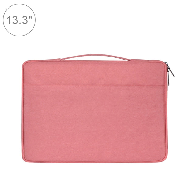13.3 inch Fashion Casual Polyester + Nylon Laptop Handbag Briefcase Notebook Cover Case (Pink)-garmade.com