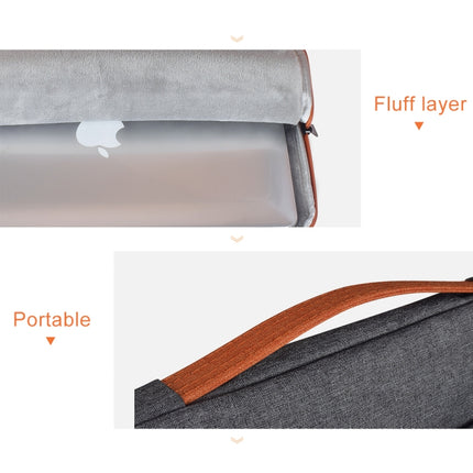 13.3 inch Fashion Casual Polyester + Nylon Laptop Handbag Briefcase Notebook Cover Case (Grey)-garmade.com