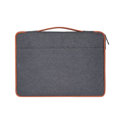 15.6 inch Fashion Casual Polyester + Nylon Laptop Handbag Briefcase Notebook Cover Case (Grey)-garmade.com