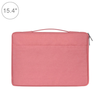 15.4 inch Fashion Casual Polyester + Nylon Laptop Handbag Briefcase Notebook Cover Case (Pink)-garmade.com