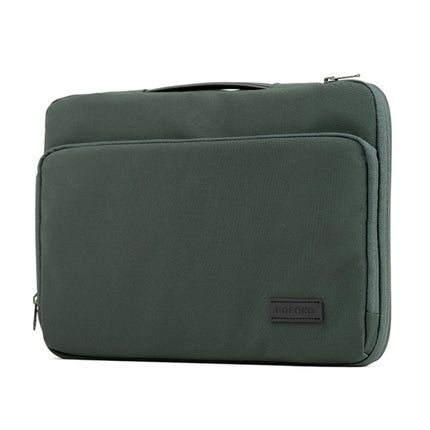 POFOKO E550 14 / 15.4 inch Portable Waterproof Polyester Laptop Handbag(Green)-garmade.com