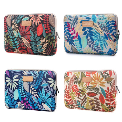 Lisen 6.0 inch Sleeve Case Colorful Leaves Zipper Briefcase Carrying Bag for Amazon Kindle(Black)-garmade.com