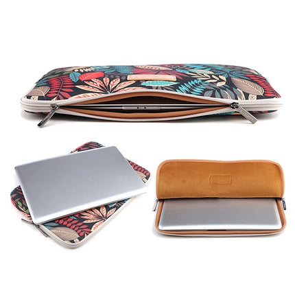 Lisen 6.0 inch Sleeve Case Colorful Leaves Zipper Briefcase Carrying Bag for Amazon Kindle(Grey)-garmade.com