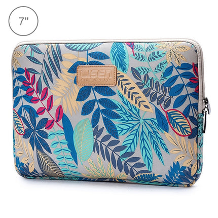 Lisen 7.0 inch Sleeve Case Colorful Leaves Zipper Briefcase Carrying Bag(Grey)-garmade.com