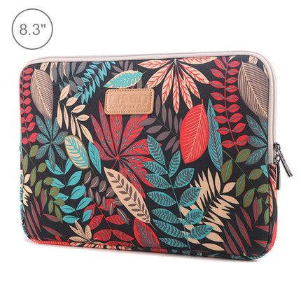 Lisen 8.3 inch Sleeve Case Colorful Leaves Zipper Briefcase Carrying Bag(Black)-garmade.com