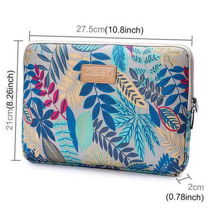 Lisen 9.8 inch Sleeve Case Colorful Leaves Zipper Briefcase Carrying Bag(Grey)-garmade.com