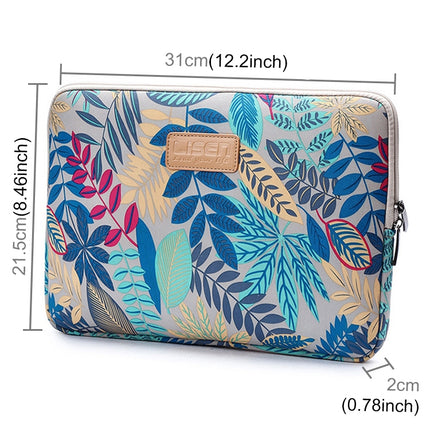 Lisen 11.6 inch Sleeve Case Colorful Leaves Zipper Briefcase Carrying Bag (Grey)-garmade.com