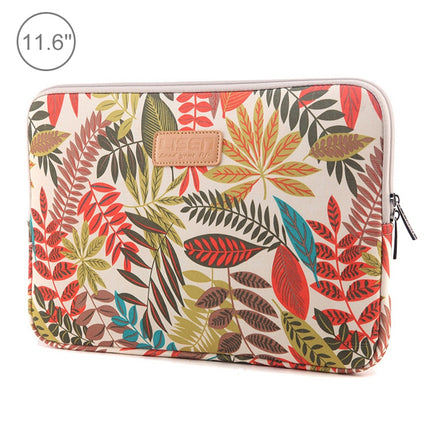 Lisen 11.6 inch Sleeve Case Colorful Leaves Zipper Briefcase Carrying Bag (White)-garmade.com