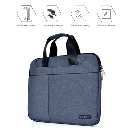 OSOCE S63 Breathable Wear-resistant Shoulder Handheld Zipper Laptop Bag (Blue)-garmade.com
