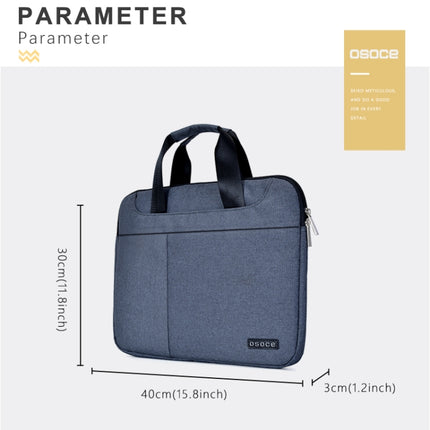 OSOCE S63 Breathable Wear-resistant Shoulder Handheld Zipper Laptop Bag (Blue)-garmade.com
