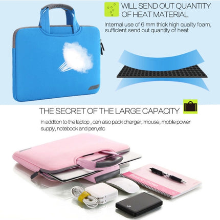 12 inch Portable Air Permeable Handheld Sleeve Bag for MacBook, Lenovo and other Laptops, Size:32x21x2cm(Pink)-garmade.com