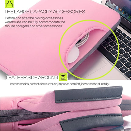 12 inch Portable Air Permeable Handheld Sleeve Bag for MacBook, Lenovo and other Laptops, Size:32x21x2cm(Pink)-garmade.com