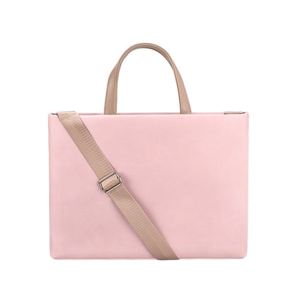 PU Waterproof Laptop Handbag Crossbody Bag for 13.3 inch Laptops (Pink)-garmade.com