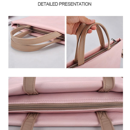 PU Waterproof Laptop Handbag Crossbody Bag for 13.3 inch Laptops (Pink)-garmade.com