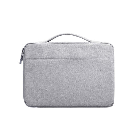 Oxford Cloth Waterproof Laptop Handbag for 14.1 inch Laptops, with Trunk Trolley Strap(Grey)-garmade.com