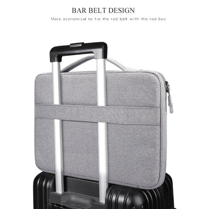 Oxford Cloth Waterproof Laptop Handbag for 14.1 inch Laptops, with Trunk Trolley Strap(Grey)-garmade.com