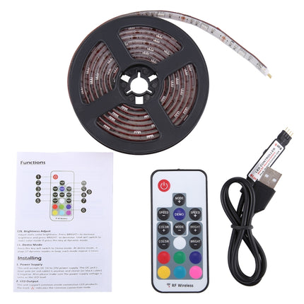 2m USB TV White Board Colorful Light Epoxy Rope Light, 60 LEDs SMD 5050 with 50cm USB Interface Cable & 17 Keys Remote Control, DC 5V-garmade.com