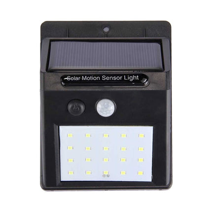 White Light Outdoor Solar Motion Sensor Light, 20 LED for Yard / Garden / Home / Driveway / Stairs / Outside Wall(Black)-garmade.com