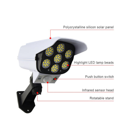 LED Solar human Body Infrared Induction Wall Lamp Simulation Monitoring Fake Camera-garmade.com