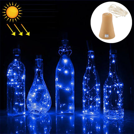1m 10 LEDs SMD 0603 Solar Powered Copper Wire String Light Fairy Lamp Decorative Light(Blue Light)-garmade.com